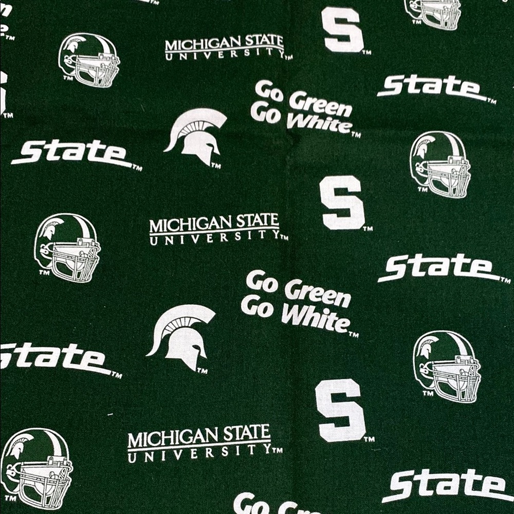 NEW! Michigan State University 'Go Green Go White' Print Fabric!